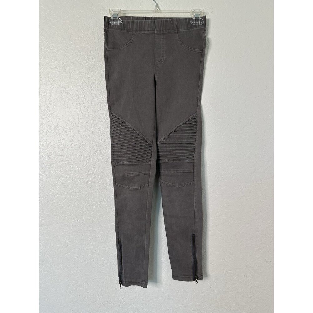 Beulah Style‎ Women's Size S Moto Gray Stretch Pull On Jegging/Pants w/ Zip Hem